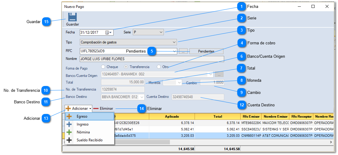 Comprobación de gastos