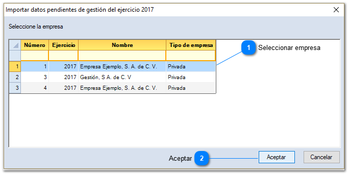 Importar pendientes del ejercicio anterior