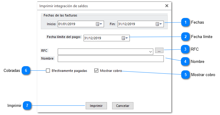 Integración de saldos