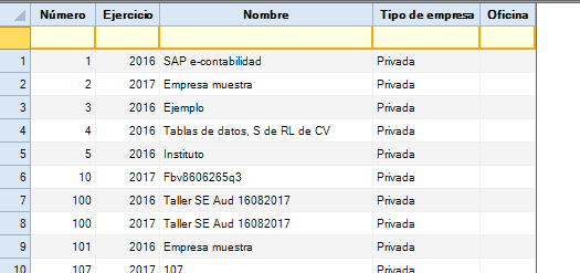 8. Listado de empresas